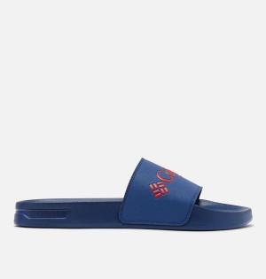 Blue Columbia PFG Tidal Ray Slide Men's Sandals | 60497KSLE