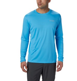 Blue Columbia PFG Zero Rules Long Sleeve Men's T-Shirt | 39681TVFC