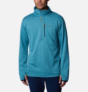 Blue Columbia Park View Fleece Half Zip Men's Pullover | 59378EJSI