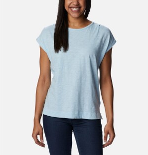 Blue Columbia Point Loma Women's T-Shirt | 69873EIHM