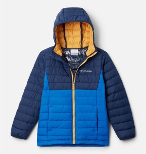 Blue Columbia Powder Lite Hooded Kids' Jacket | 49502YHGU