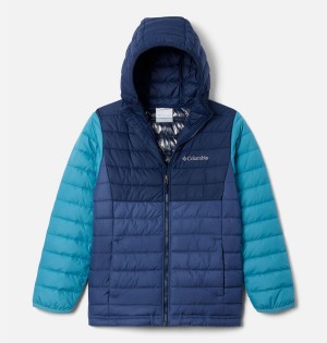 Blue Columbia Powder Lite Hooded Kids' Jacket | 13980AOZP