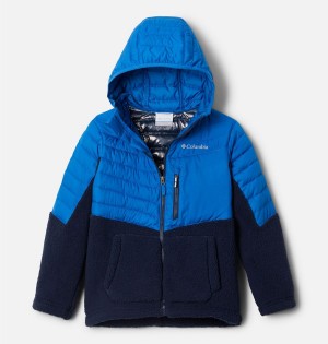 Blue Columbia Powder Lite Novelty Hooded Kids' Jacket | 37512UAPI