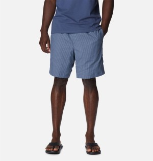 Blue Columbia Sage Springs Linen Men's Shorts | 29157DPAJ