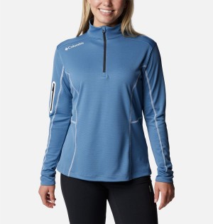 Blue Columbia Shotgun Quarter Zip Golf Women's Pullover | 89367AHUG