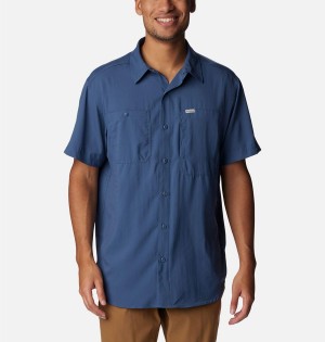 Blue Columbia Silver Ridge UtilityLite Short Sleeve Men's Shirt | 14605RIDN