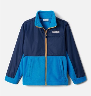 Blue Columbia Steens Mountain Overlay Fleece Kids' Jacket | 90274LDAF