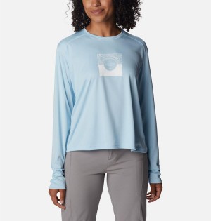 Blue Columbia Summerdry Graphic Long Sleeve Women's T-Shirt | 42918ZXLY