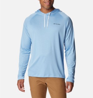 Blue Columbia Summerdry Raglan Long Sleeve Men's Hoodie | 61085EYSH