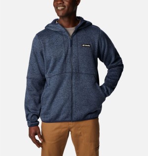 Blue Columbia Sweater Weather Full Zip Hoodie Men's Fleece Jacket | 37409LFPR