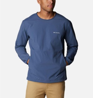 Blue Columbia Tech Trail Woven Shirt Men's Pullover | 47291EBST