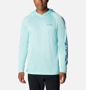 Blue Columbia Terminal Tackle Heather Men's Hoodie | 54079AWCG