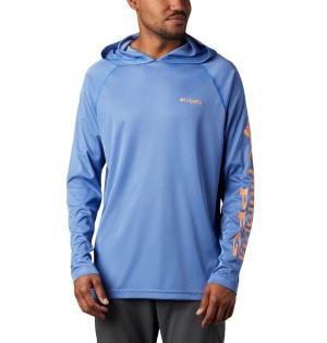 Blue Columbia Terminal Tackle Heather Men's Hoodie | 73489HVDJ