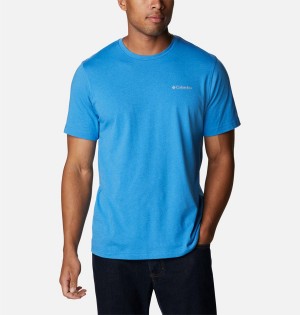 Blue Columbia Thistletown Hills Short Sleeve Men's T-Shirt | 35079SQDO