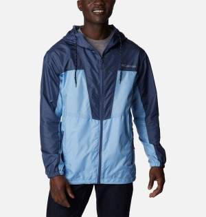 Blue Columbia Trail Traveler Men's Windbreaker | 74695PIOU