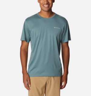 Blue Columbia Zero Ice Cirro-Cool Short Sleeve Men's T-Shirt | 51687NYJE