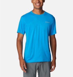 Blue Columbia Zero Ice Cirro-Cool Short Sleeve Men's T-Shirt | 02143HSEC