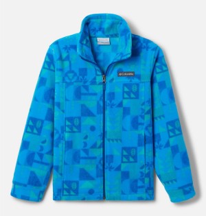 Blue Columbia Zing III Printed Fleece Kids' Jacket | 53017ZAVW