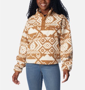 Brown Columbia Helvetia Cropped Half Snap Fleece Women's Pullover | 52687QGNL