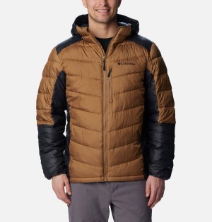 Brown Columbia Labyrinth Loop Omni Heat Infinity Hooded Insulated Men's Puffer Jacket | 24193KAHN