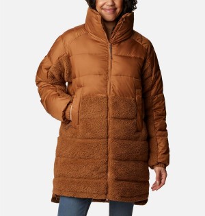 Brown Columbia Leadbetter Point Long Women's Puffer Jacket | 80321XLMC