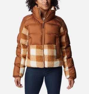 Brown Columbia Leadbetter Point Sherpa Hybrid Women's Puffer Jacket | 92581RJQS