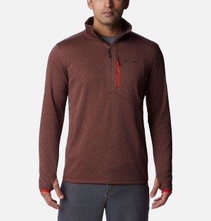 Brown Columbia Park View Fleece Half Zip Men's Pullover | 78542XJPE