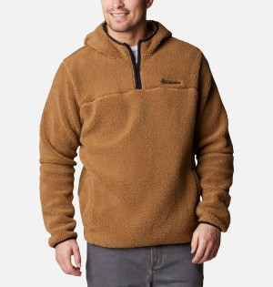 Brown Columbia Rugged Ridge III Sherpa Pullover Men's Hoodie | 82457VIYA