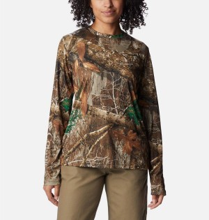 Brown Columbia Super PHG Tough Shot Long Sleeve Women's T-Shirt | 71025MLJB