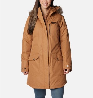 Brown Columbia Suttle Mountain Long Insulated Women's Coats | 68702CLNV