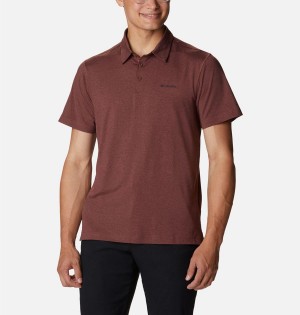 Brown Columbia Tech Trail Men's Polo Shirt | 25138WDNT