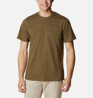 Brown Columbia Thistletown Hills Pocket Men's T-Shirt | 56942TXUN