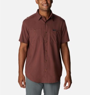 Brown Columbia Utilizer Printed Woven Short Sleeve Men's Shirt | 72086BCMS