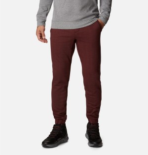 Burgundy Columbia Lodge III Joggers Men's Pants | 82173YQEV