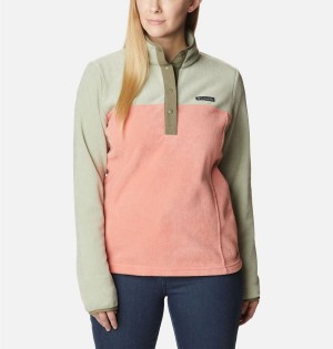 Coral Columbia Benton Springs Half Snap Fleece Women's Pullover | 53890HCGL