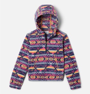 Coral Columbia Benton Springs Half Zip Fleece Pullover Kids' Hoodie | 58619VBKX