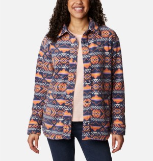 Coral Columbia Benton Springs Shirt Women's Fleece Jacket | 82341NRDO