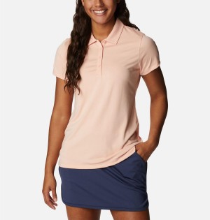 Coral Columbia Birdie Golf Polo Women's T-Shirt | 34706OHSY