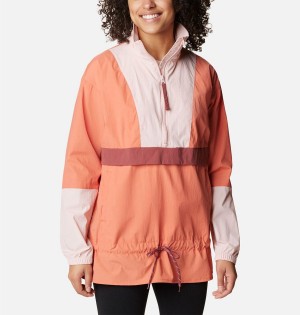 Coral Columbia Boundless Trek Anorak Women's Windbreaker | 63085KSTJ