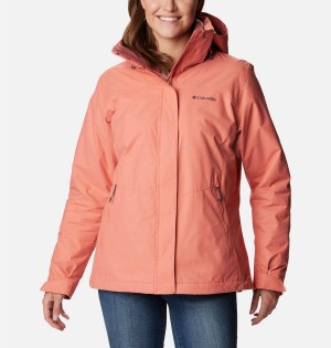 Coral Columbia Bugaboo II Fleece Interchange Women's Ski Jacket | 82903FNEW