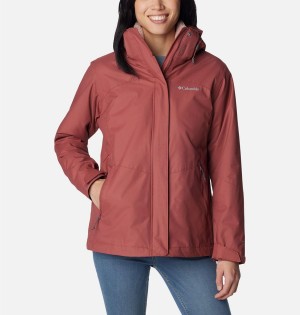 Coral Columbia Bugaboo II Fleece Interchange Women's Ski Jacket | 98524HTRJ