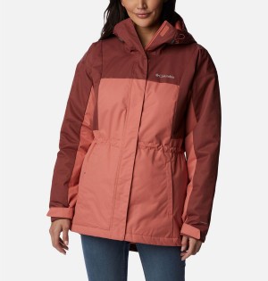 Coral Columbia Hikebound Long Insulated Women's Puffer Jacket | 31547OBUW