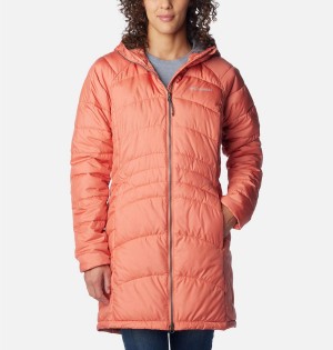 Coral Columbia Karis Gale Long Women's Puffer Jacket | 57864GLXA