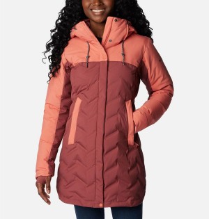 Coral Columbia Mountain Croo II Mid Down Women's Coats | 08167NSED