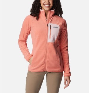 Coral Columbia Outdoor Tracks Full Zip Women's Fleece Jacket | 69438JDSA