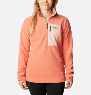 Coral Columbia Outdoor Tracks Half Zip Fleece Women's Pullover | 93428ESGZ