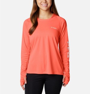 Coral Columbia PFG Tidal Tee Women's Hoodie | 30962HBDX