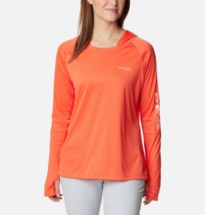 Coral Columbia PFG Tidal Tee Women's Hoodie | 50923QBEM