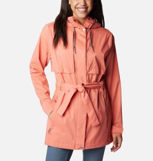 Coral Columbia Pardon My Trench Women's Rain Jacket | 76028EBHZ