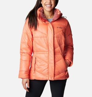 Coral Columbia Peak to Park II Insulated Hooded Women's Puffer Jacket | 12836KYSZ